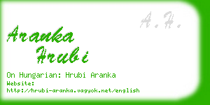 aranka hrubi business card